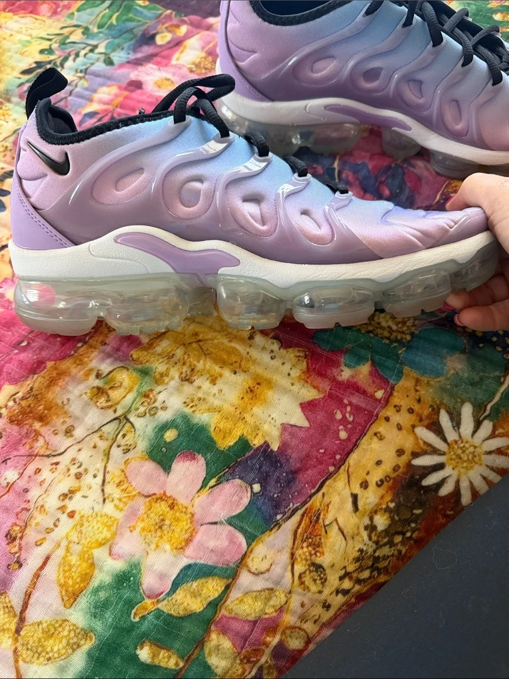 Nike VaporMax Plus Purple Gradient Sneakers with Black Accents
